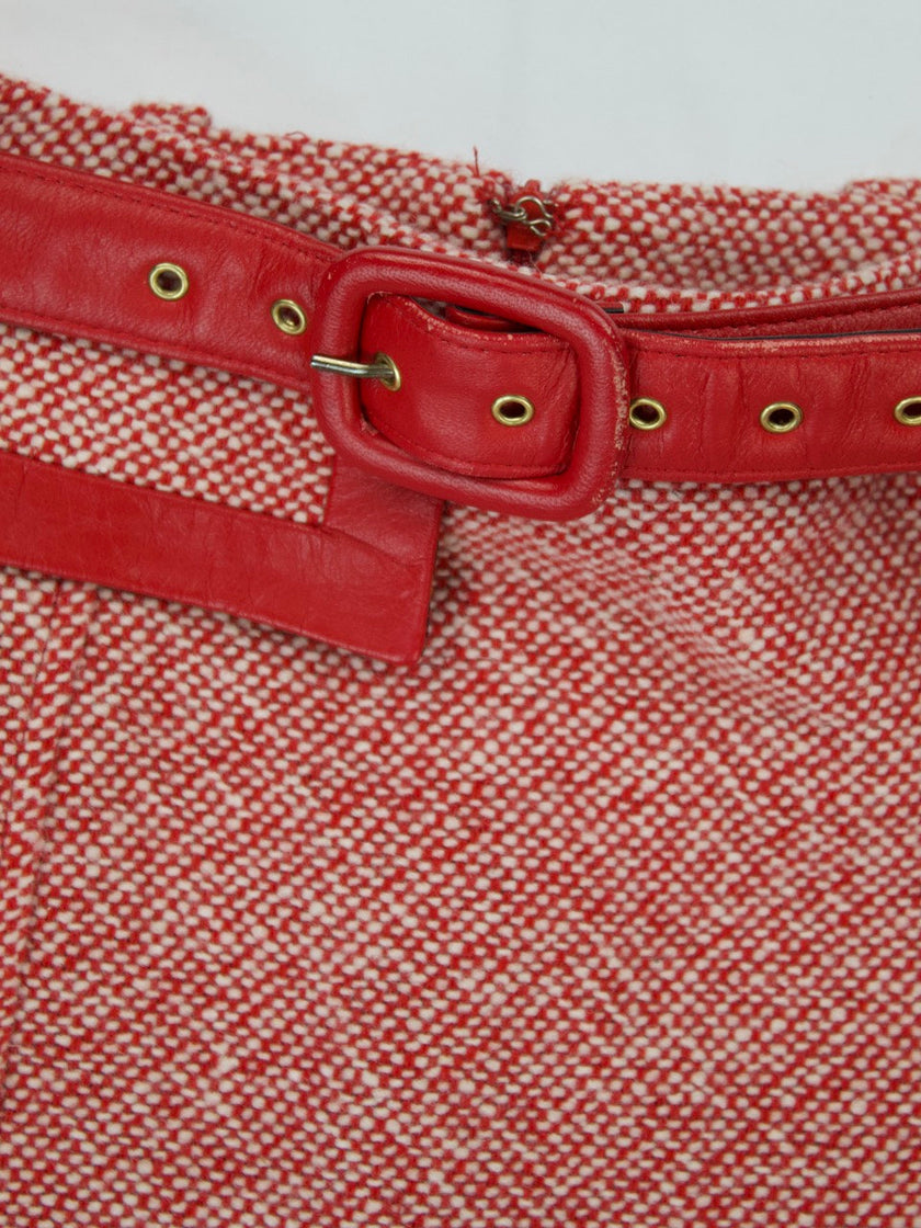 D&G -  TWEED SKIRT WITH LEATHER BELT