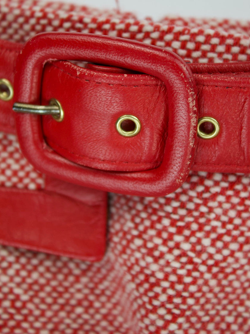 D&G -  TWEED SKIRT WITH LEATHER BELT