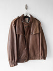 MARITHÉ & FRANÇOIS GIRBAUD X COMPAGNIE DES MONTAGNES & DES FORÊTS - 1980s ASYMMETRICAL FRONT LEATHER JACKET