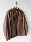 MARITHÉ & FRANÇOIS GIRBAUD X COMPAGNIE DES MONTAGNES & DES FORÊTS - 1980s ASYMMETRICAL FRONT LEATHER JACKET