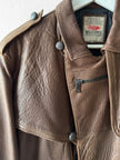 MARITHÉ & FRANÇOIS GIRBAUD X COMPAGNIE DES MONTAGNES & DES FORÊTS - 1980s ASYMMETRICAL FRONT LEATHER JACKET