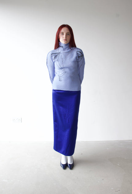 RAF SIMONS -  S/S 2021 BRUSHED MAXI SKIRT WITH BACK VENT