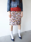 DRIES VAN NOTEN - F/W 2018 PEACOCK PATTERN FITTED SKIRT