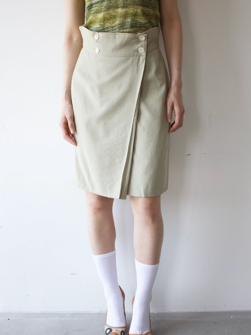 EMPORIO ARMANI -  1980s HIGH WAIST FRONT PLEATS MINI SKIRT