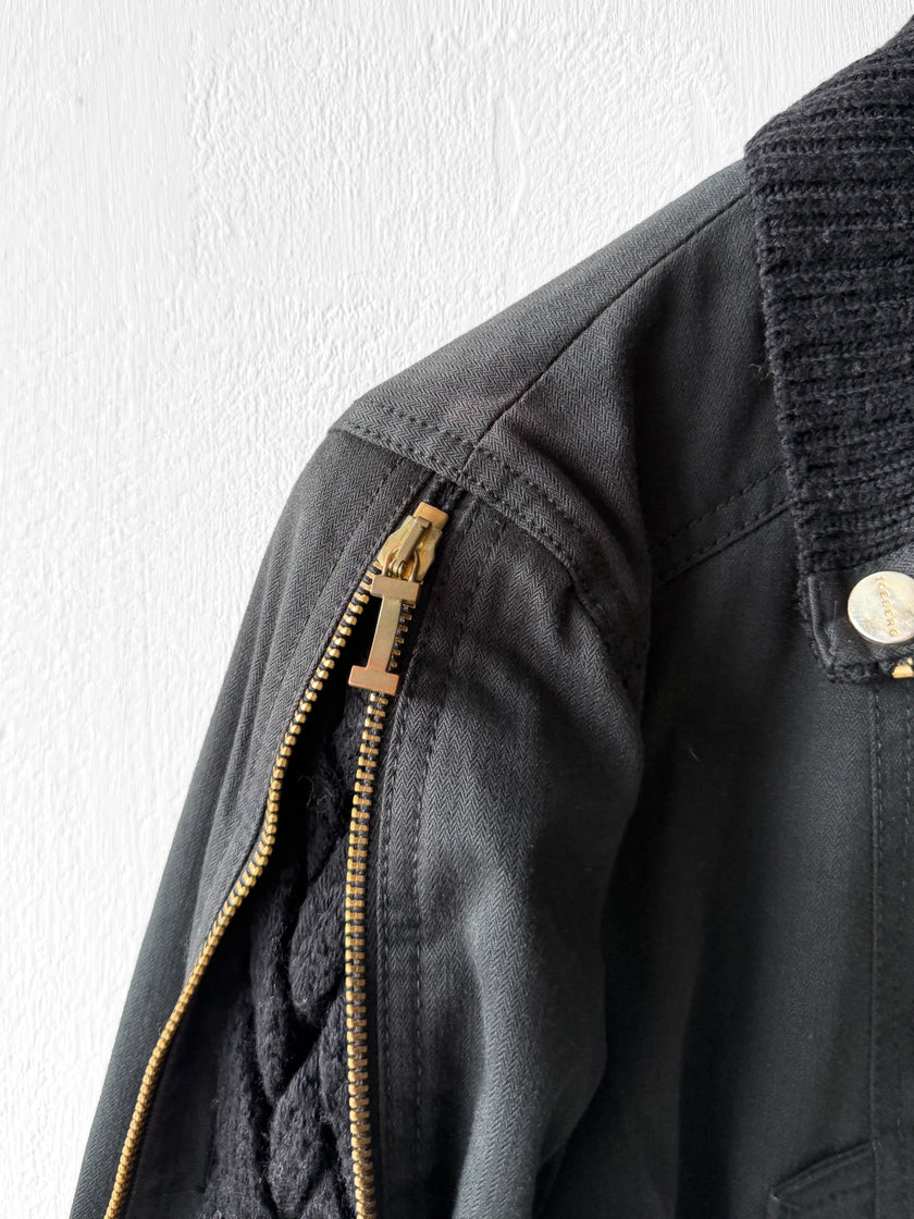 ICEBERG  - circa F/W 2003 STRAIGHT FIT JACKET WIT ZIP DETAILS AND KNIT INSERTS AT SLEEVE