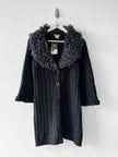 ISSEY MIYAKE - F/W 2002 CHUNKY KNIT CARDIGAN WITH OVERSIZED COLLAR