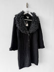 ISSEY MIYAKE - F/W 2002 CHUNKY KNIT CARDIGAN WITH OVERSIZED COLLAR