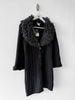 ISSEY MIYAKE - F/W 2002 CHUNKY KNIT CARDIGAN WITH OVERSIZED COLLAR