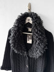 ISSEY MIYAKE - F/W 2002 CHUNKY KNIT CARDIGAN WITH OVERSIZED COLLAR