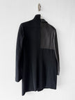 YOHJI YAMAMOTO - F/W 2002 PANELLED CASHMERE BLEND COAT WITH CONTRASTING LEATHER PANELS