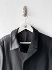 YOHJI YAMAMOTO - F/W 2002 PANELLED CASHMERE BLEND COAT WITH CONTRASTING LEATHER PANELS