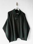 ITALIAN LABEL - 1980s DROPPED SHOULDERS KNIT JUMPER WITH CONTRASTING LEATHER DETAILS