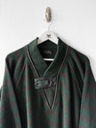 ITALIAN LABEL - 1980s DROPPED SHOULDERS KNIT JUMPER WITH CONTRASTING LEATHER DETAILS