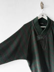 ITALIAN LABEL - 1980s DROPPED SHOULDERS KNIT JUMPER WITH CONTRASTING LEATHER DETAILS
