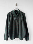 ITALIAN LABEL - 1980s DROPPED SHOULDERS KNIT JUMPER WITH CONTRASTING LEATHER DETAILS