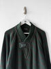 ITALIAN LABEL - 1980s DROPPED SHOULDERS KNIT JUMPER WITH CONTRASTING LEATHER DETAILS