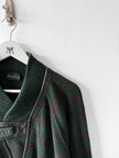 ITALIAN LABEL - 1980s DROPPED SHOULDERS KNIT JUMPER WITH CONTRASTING LEATHER DETAILS