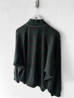 ITALIAN LABEL - 1980s DROPPED SHOULDERS KNIT JUMPER WITH CONTRASTING LEATHER DETAILS