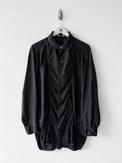 ISSEY MIYAKE - F/W 1994 RUCHED NYLON LONG SLEEVE SHIRT