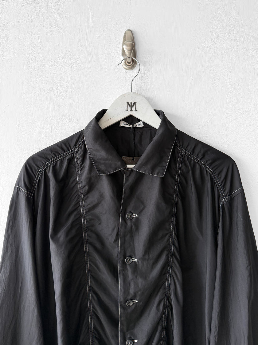 ISSEY MIYAKE - F/W 1994 RUCHED NYLON LONG SLEEVE SHIRT