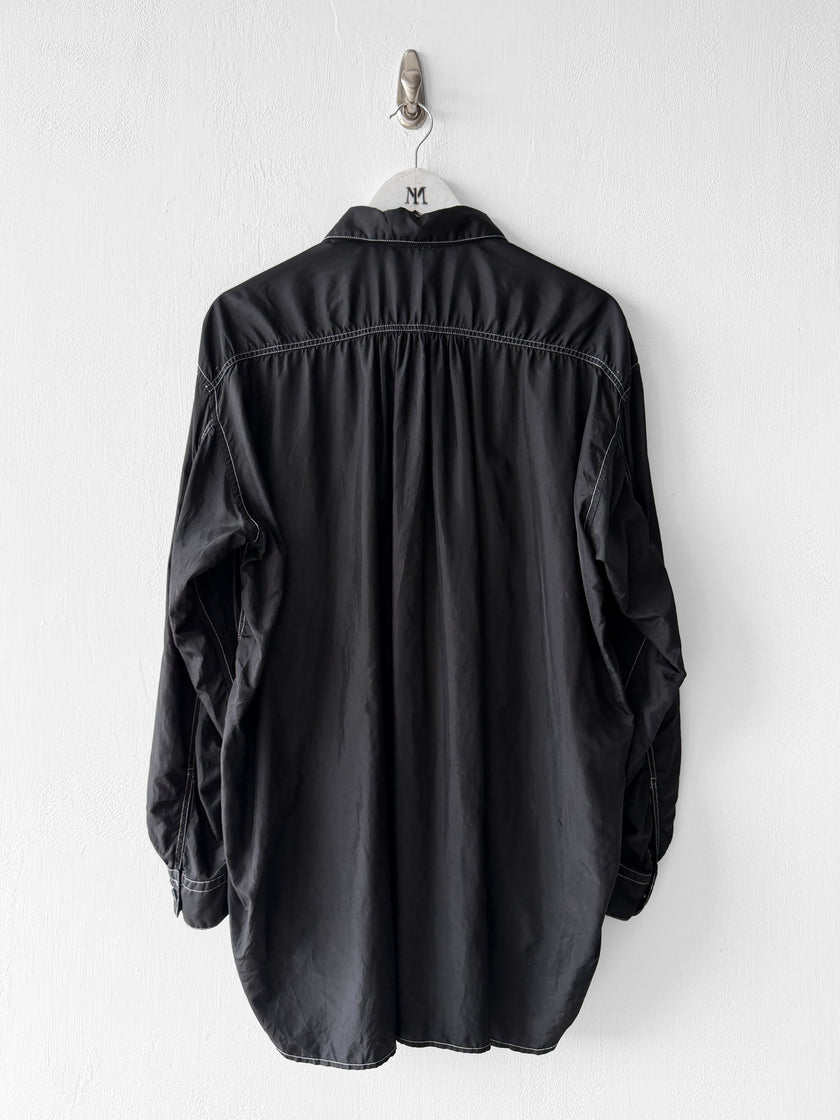ISSEY MIYAKE - F/W 1994 RUCHED NYLON LONG SLEEVE SHIRT