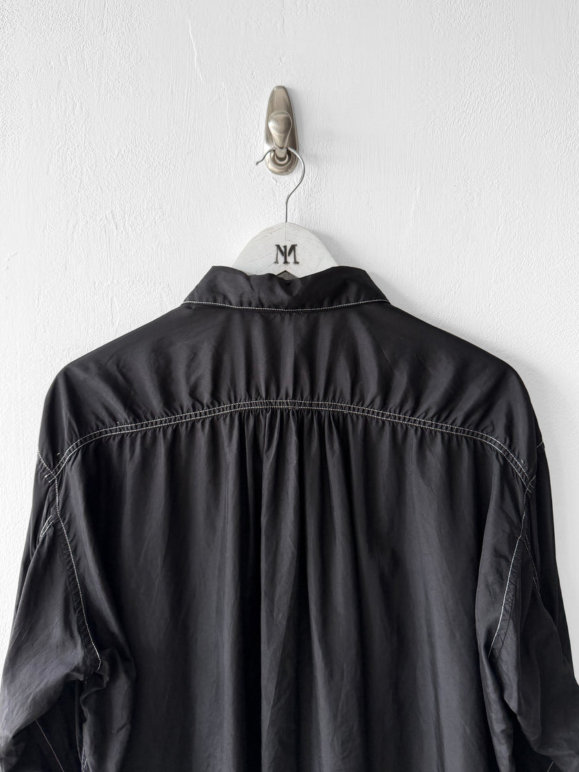 ISSEY MIYAKE - F/W 1994 RUCHED NYLON LONG SLEEVE SHIRT