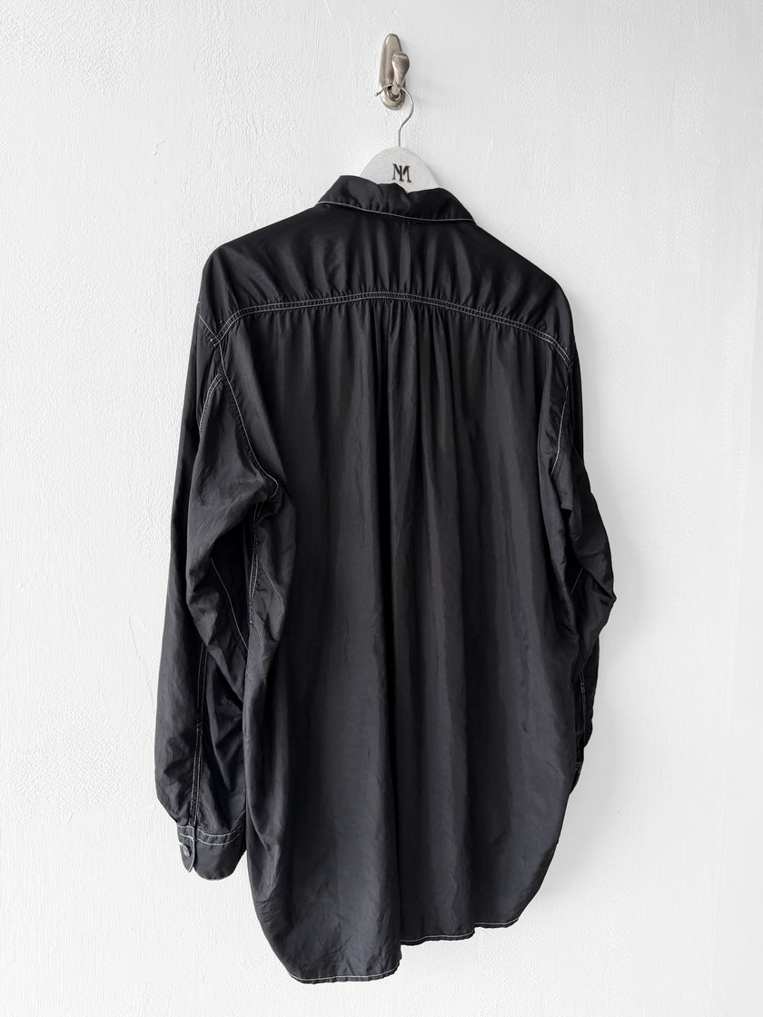ISSEY MIYAKE - F/W 1994 RUCHED NYLON LONG SLEEVE SHIRT