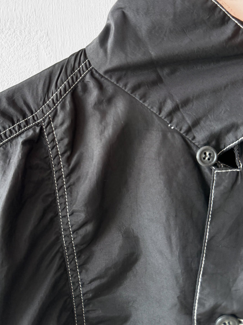 ISSEY MIYAKE - F/W 1994 RUCHED NYLON LONG SLEEVE SHIRT