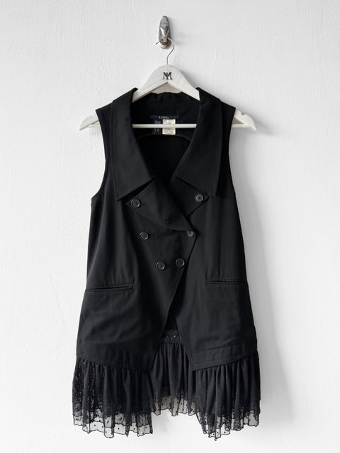 LIMI FEU - late 2000s VEST GILET WITH DETACHABLE TULLE HEM
