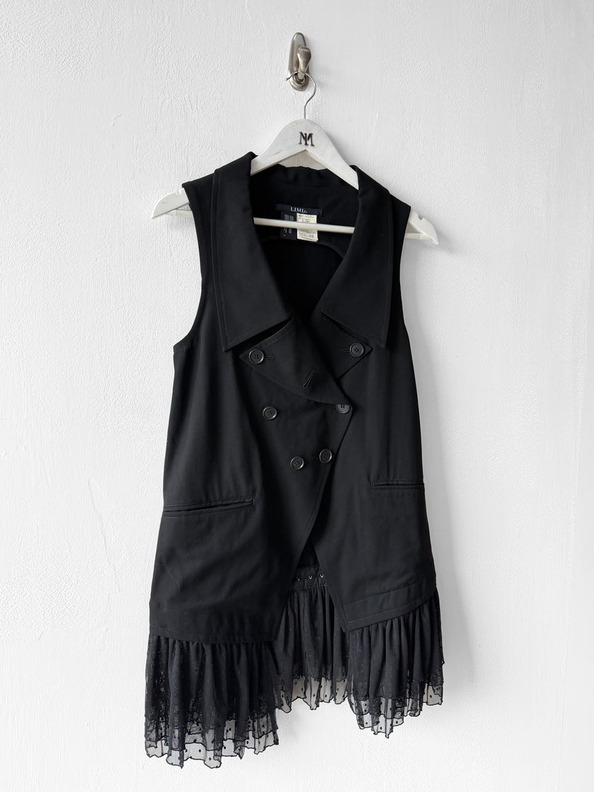 LIMI FEU - late 2000s VEST GILET WITH DETACHABLE TULLE HEM