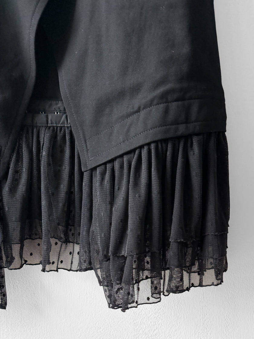 LIMI FEU - late 2000s VEST GILET WITH DETACHABLE TULLE HEM
