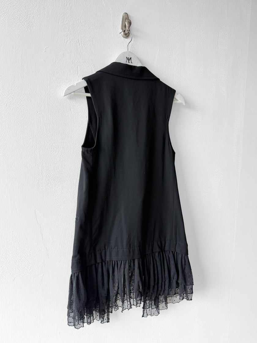 LIMI FEU - late 2000s VEST GILET WITH DETACHABLE TULLE HEM