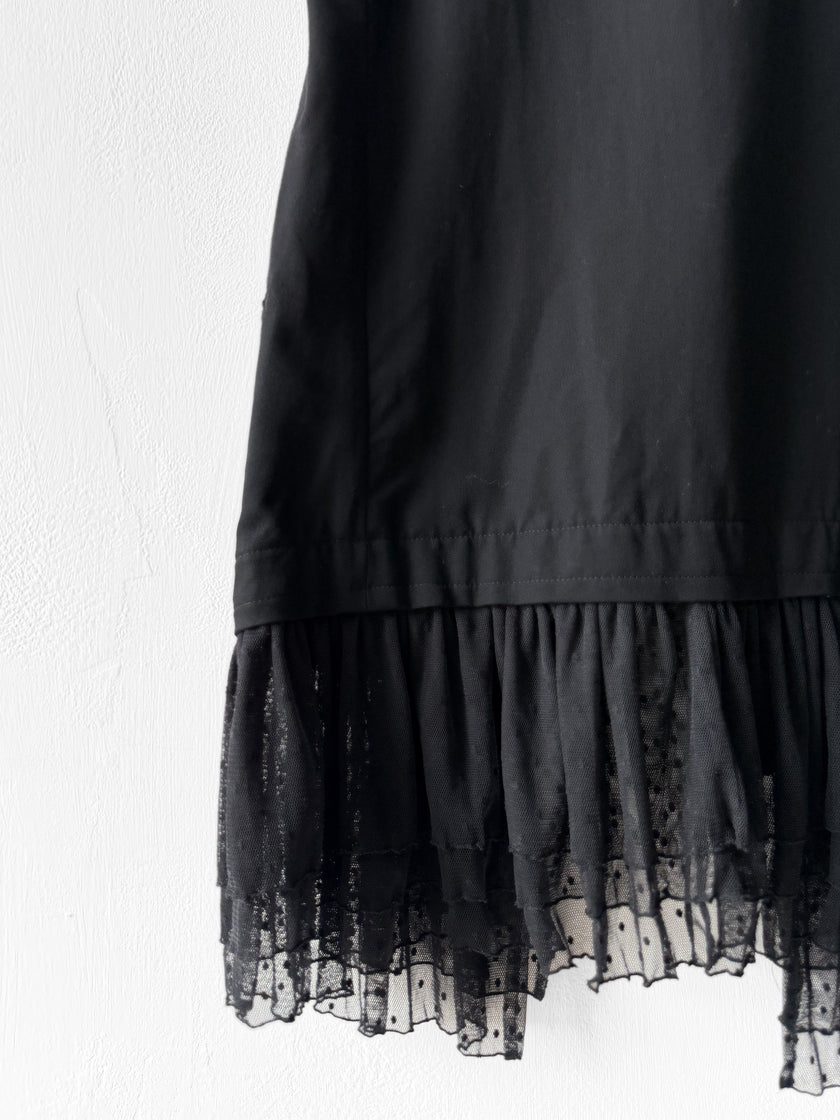 LIMI FEU - late 2000s VEST GILET WITH DETACHABLE TULLE HEM