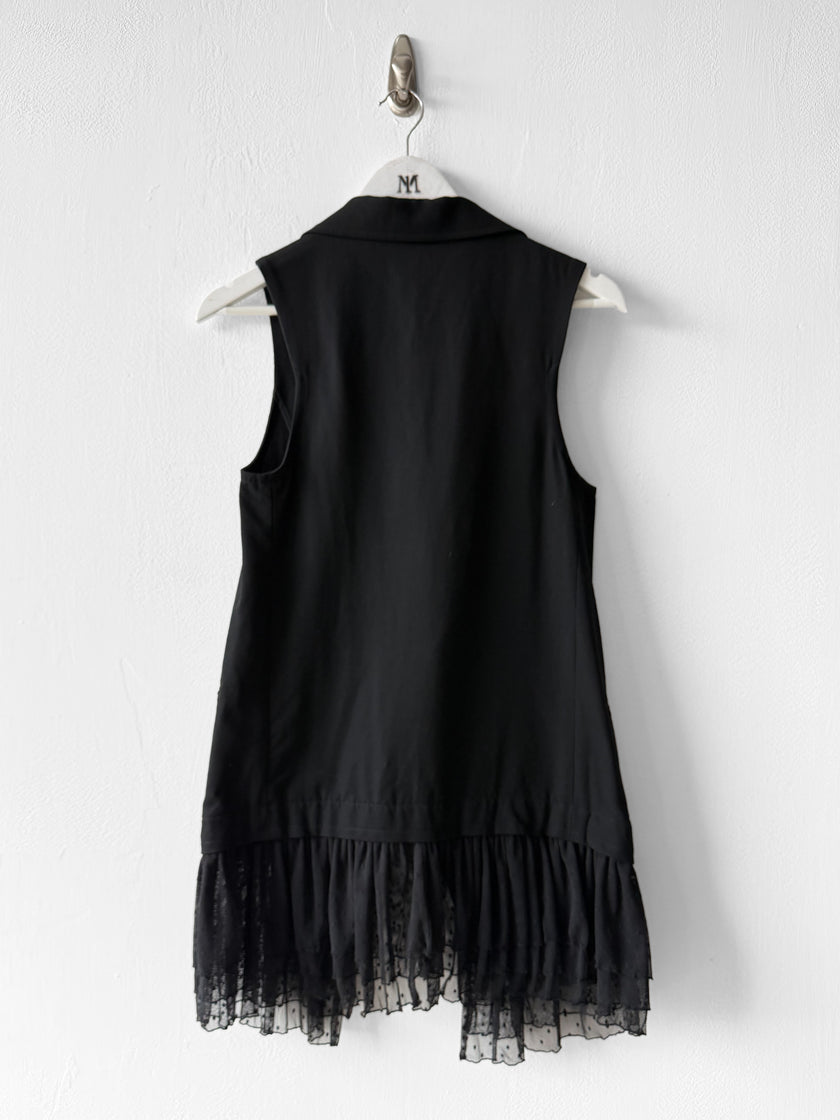 LIMI FEU - late 2000s VEST GILET WITH DETACHABLE TULLE HEM