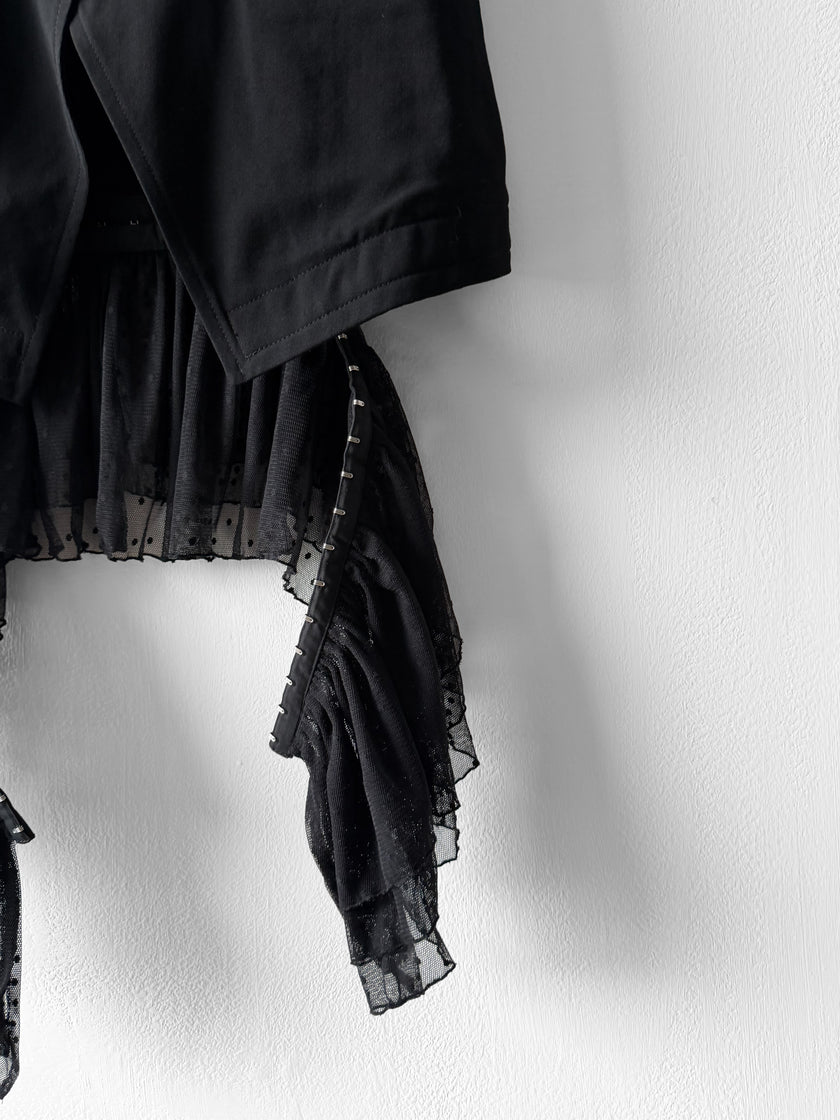 LIMI FEU - late 2000s VEST GILET WITH DETACHABLE TULLE HEM