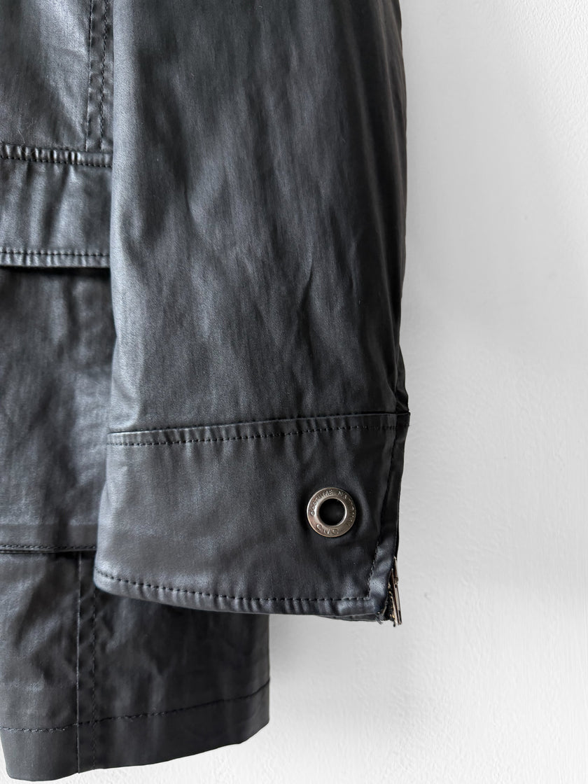 COSTUME NATIONAL - F/W 2008 COATED COTTON JACKET WITH ASYMMETRIC ZIP