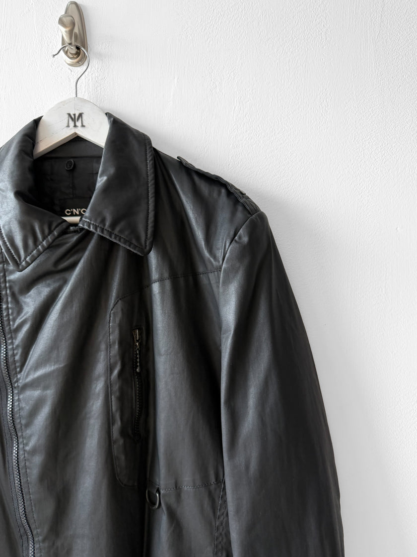 COSTUME NATIONAL - F/W 2008 COATED COTTON JACKET WITH ASYMMETRIC ZIP