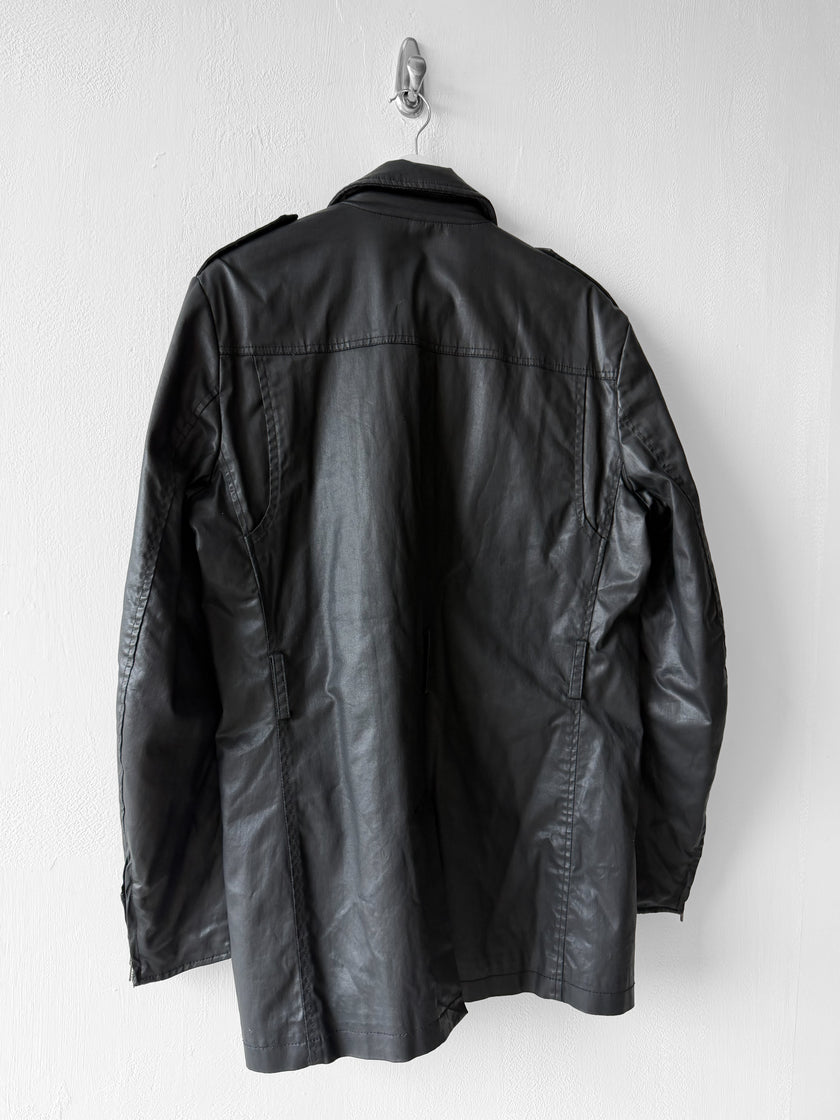 COSTUME NATIONAL - F/W 2008 COATED COTTON JACKET WITH ASYMMETRIC ZIP