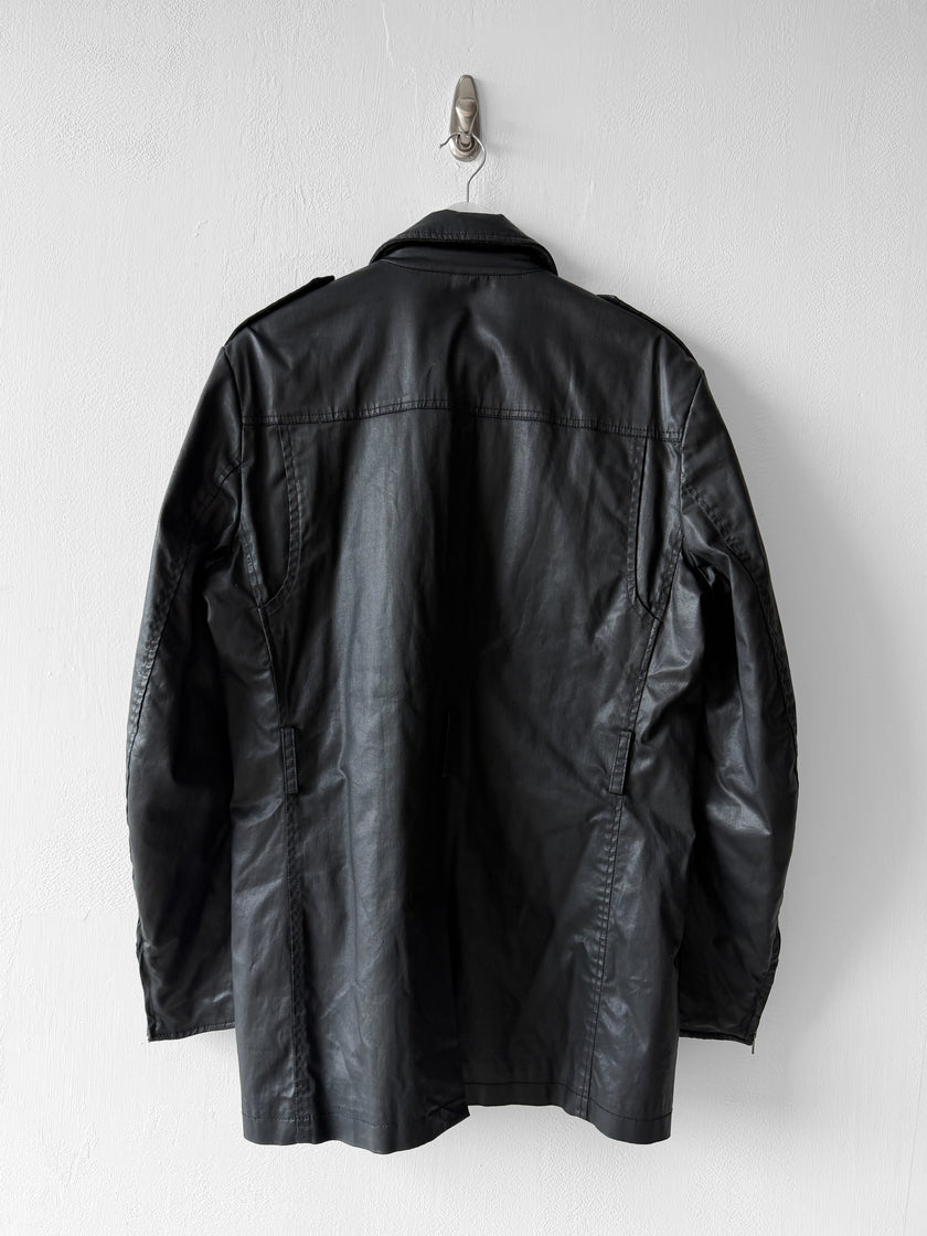 COSTUME NATIONAL - F/W 2008 COATED COTTON JACKET WITH ASYMMETRIC ZIP