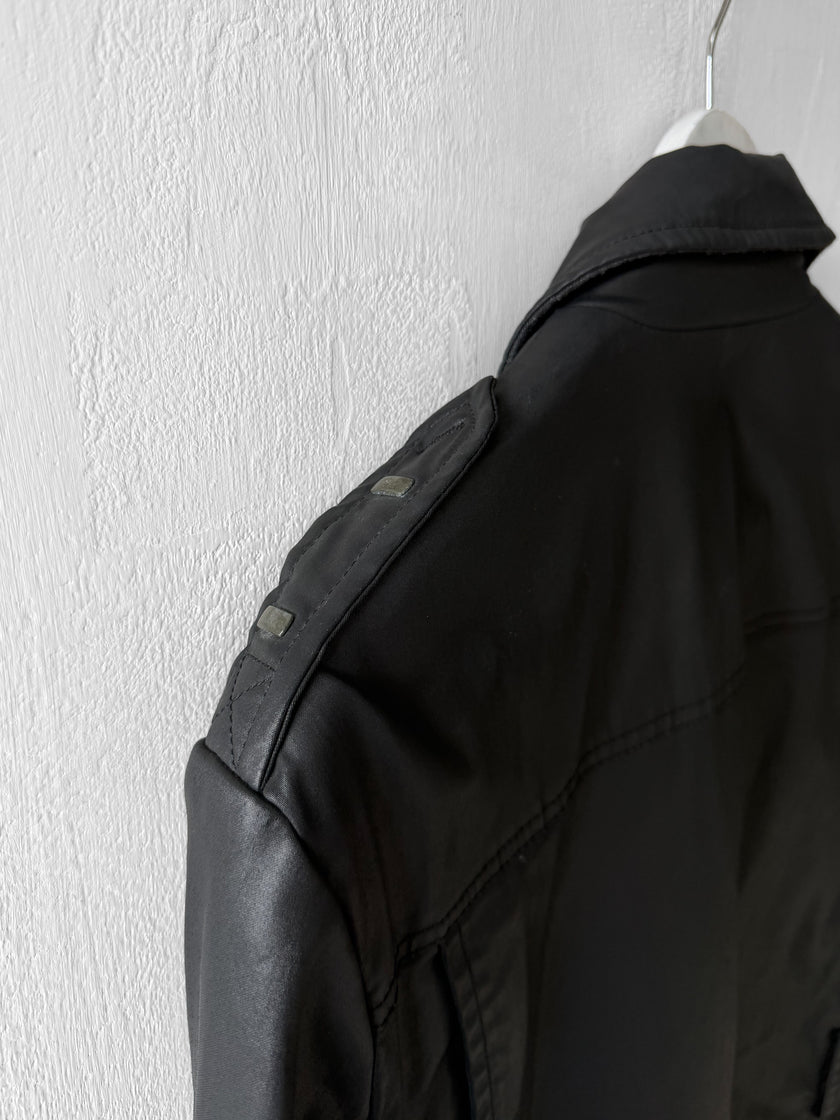 COSTUME NATIONAL - F/W 2008 COATED COTTON JACKET WITH ASYMMETRIC ZIP
