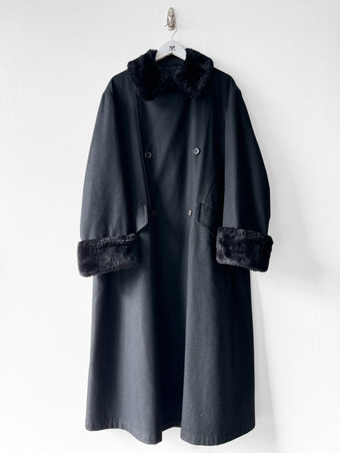 YOHJI YAMAMOTO - A/W 1996 DOUBLE BREASTED LONG FUR COAT
