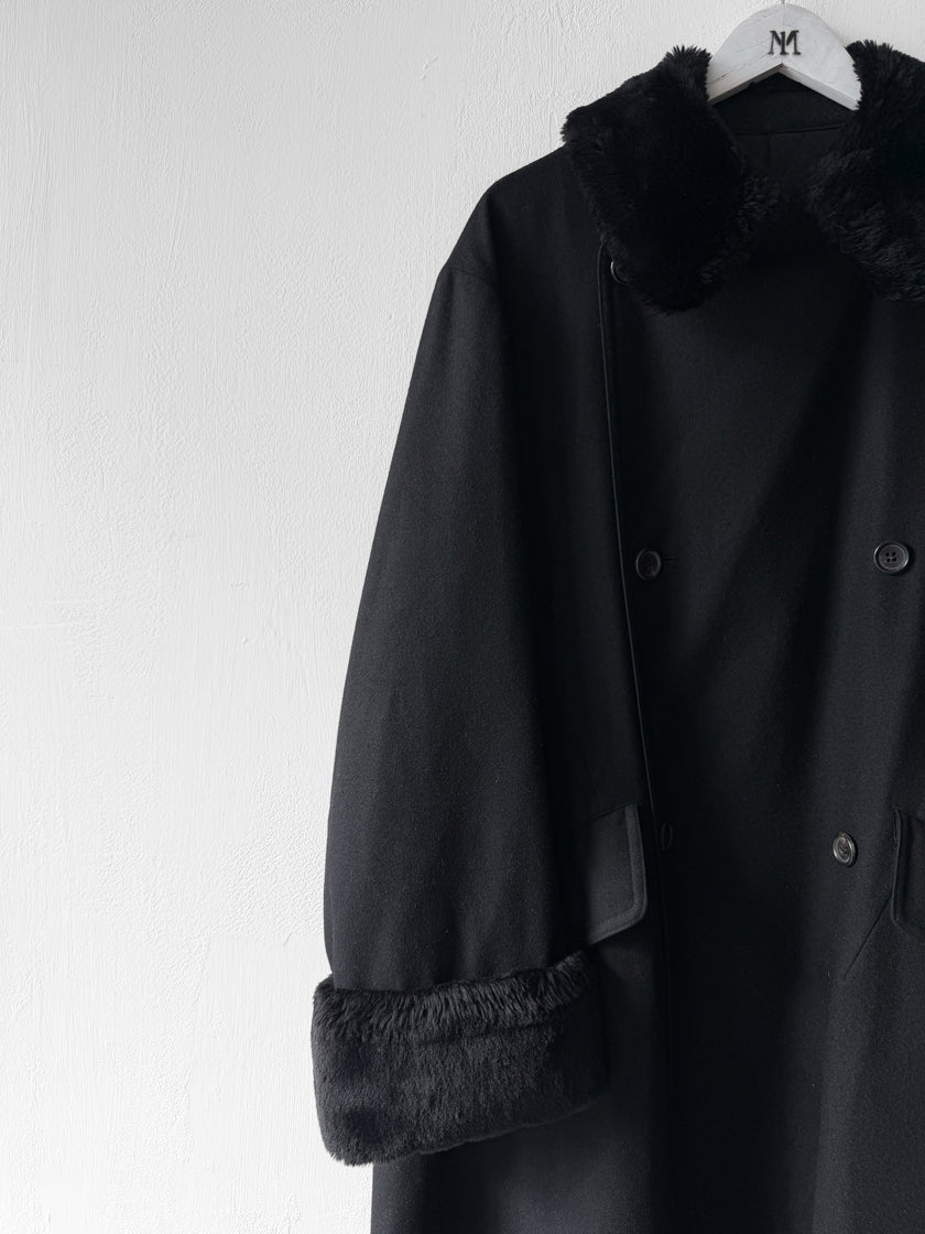 YOHJI YAMAMOTO - A/W 1996 DOUBLE BREASTED LONG FUR COAT