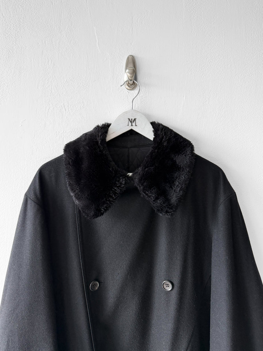 YOHJI YAMAMOTO - A/W 1996 DOUBLE BREASTED LONG FUR COAT