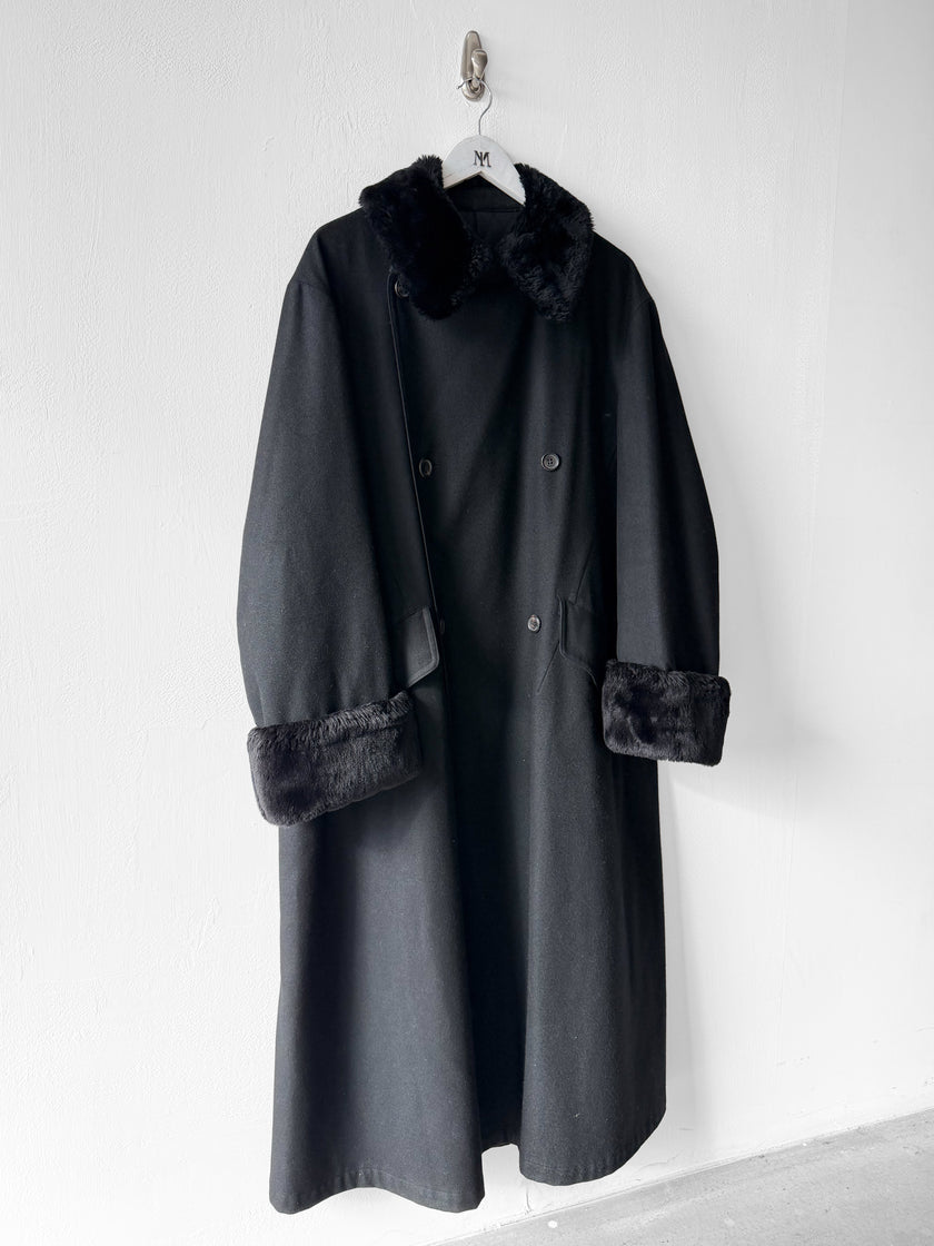 YOHJI YAMAMOTO - A/W 1996 DOUBLE BREASTED LONG FUR COAT
