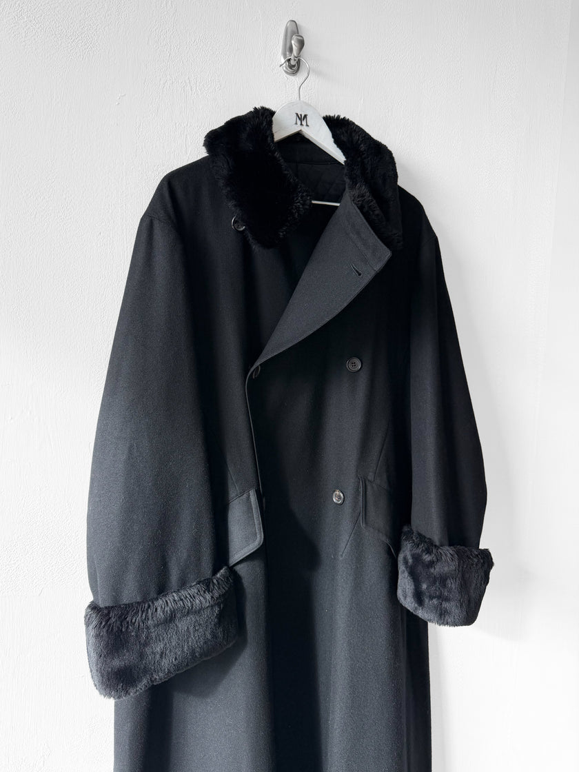 YOHJI YAMAMOTO - A/W 1996 DOUBLE BREASTED LONG FUR COAT
