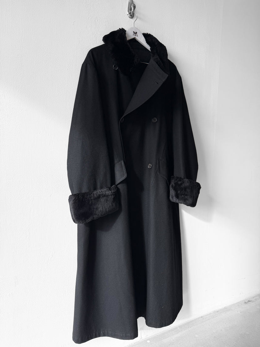 YOHJI YAMAMOTO - A/W 1996 DOUBLE BREASTED LONG FUR COAT
