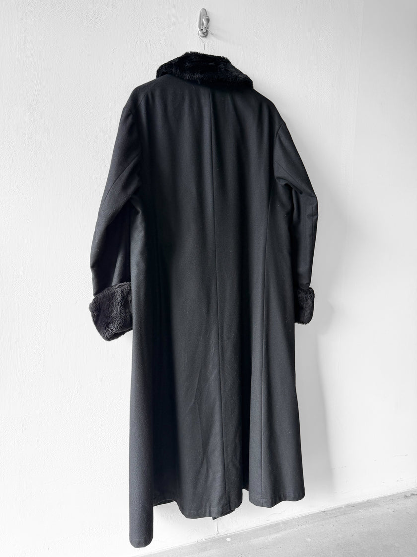 YOHJI YAMAMOTO - A/W 1996 DOUBLE BREASTED LONG FUR COAT