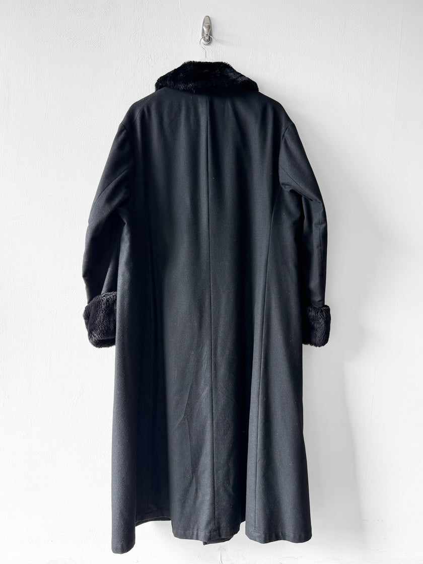 YOHJI YAMAMOTO - A/W 1996 DOUBLE BREASTED LONG FUR COAT