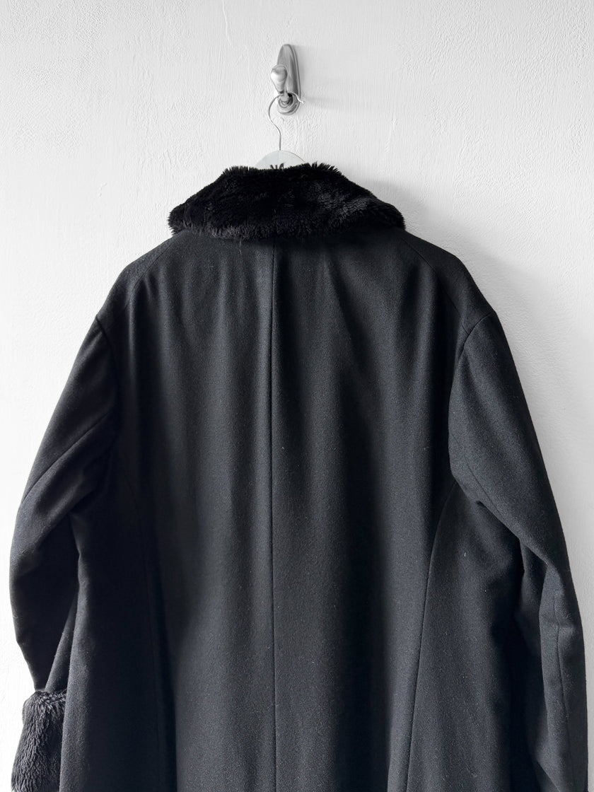 YOHJI YAMAMOTO - A/W 1996 DOUBLE BREASTED LONG FUR COAT