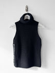 GUCCI by TOM FORD - F/W 2003 CHUNKY KNIT VEST TOP WITH LEATHER TRIMMED SIDE SLITS AND HOOK DETAILS